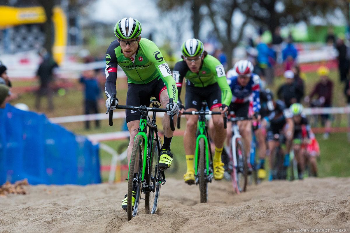 Stephen Hyde leads, but Jeremy Powers has his eye on the win