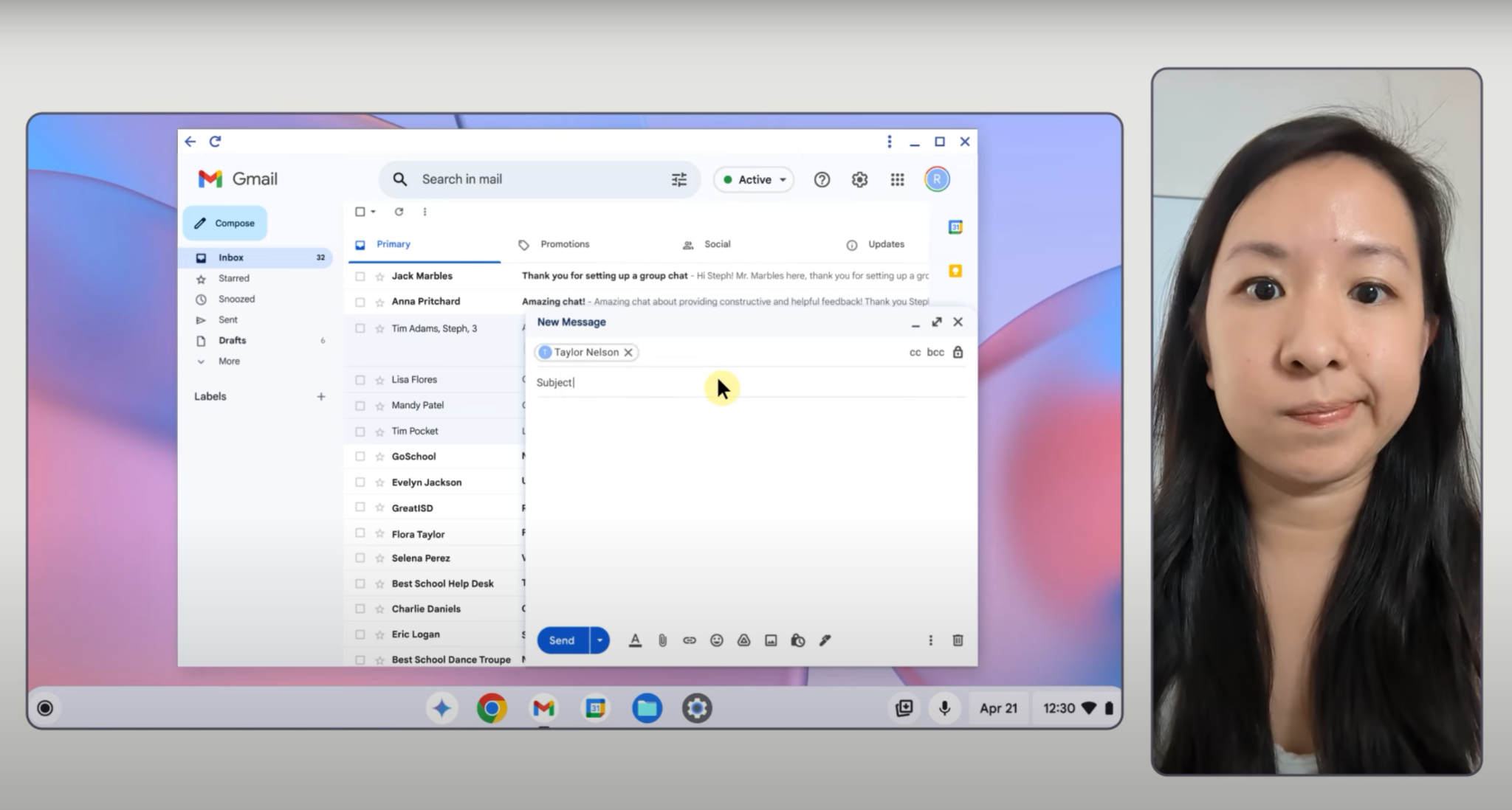 Google Chromebook, ferramentas de espaço de trabalho e sala de aula