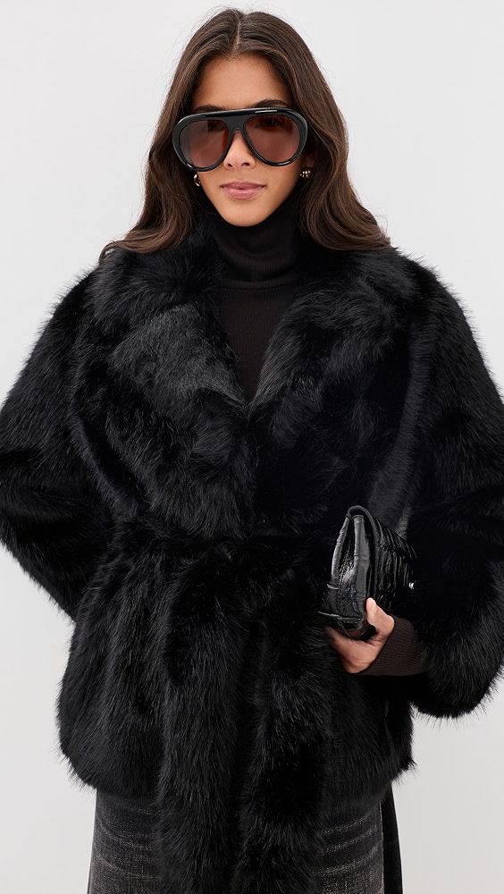 Silena Faux Fur Jacket - Black