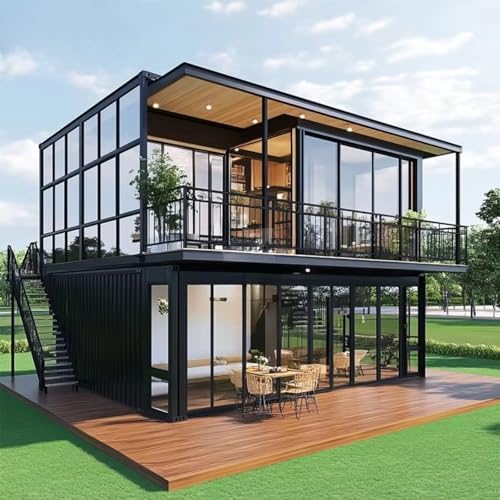 Modular Prefabricated 2-Story Tiny House 20- Foot Portable Home With 4 5 6 Bedrooms and Full Bathroom and Kitchen Prefabricated Micro Tiny House for Adults Detachable Steel Container Home for Sale