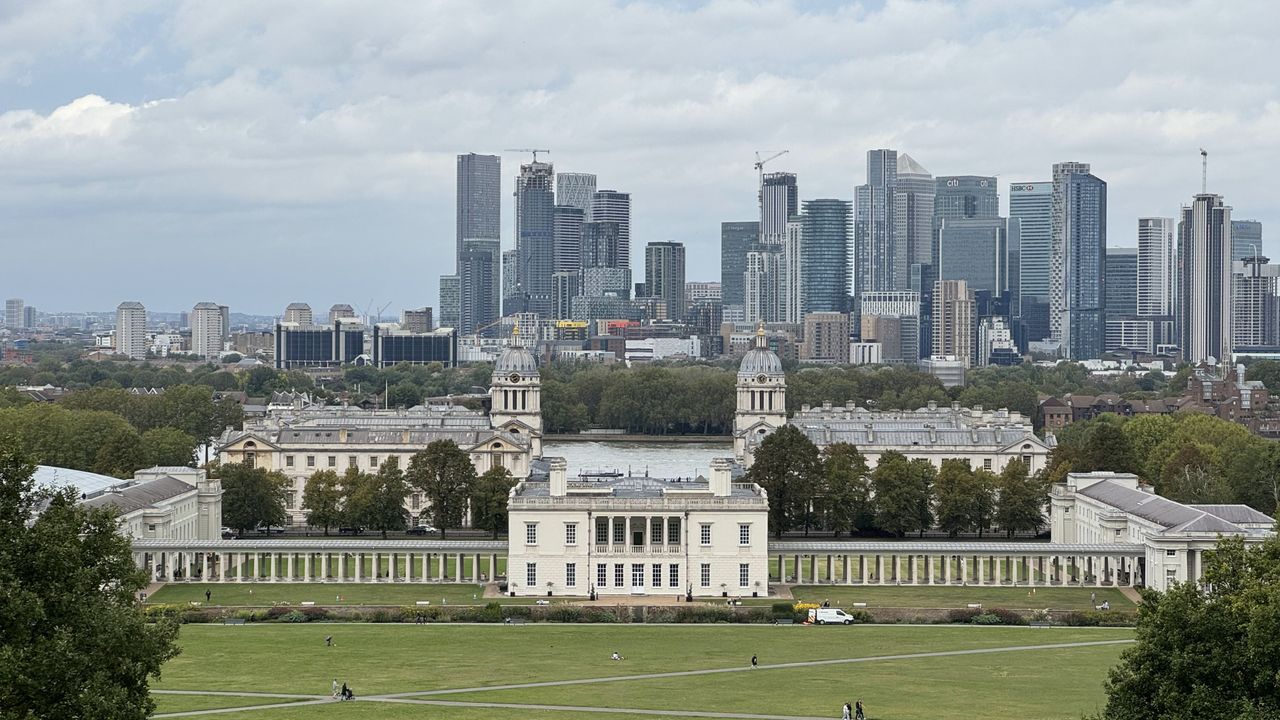 The East London skyline from Greenwich Park