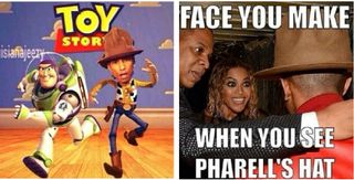 Pharrell Williams hat memes on the Internet