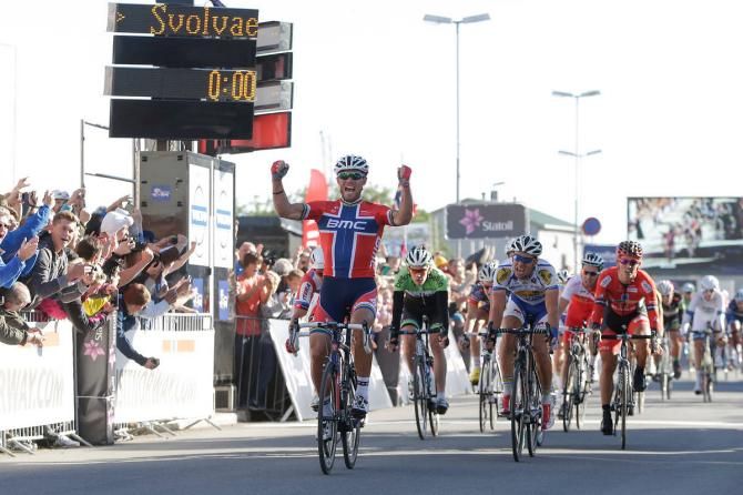 Thor Hushovd (BMC) is a happy man having won stage 2 at the Arctic Race of Norway
