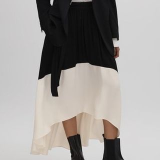 Reiss Colourblock Midi Skirt