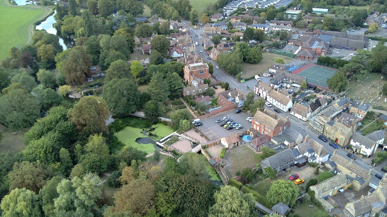 Photo of a town taken with a Bwine F7GIM drone