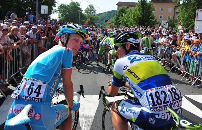 Enrico Gasparotto and Michael Albasini before stage 15