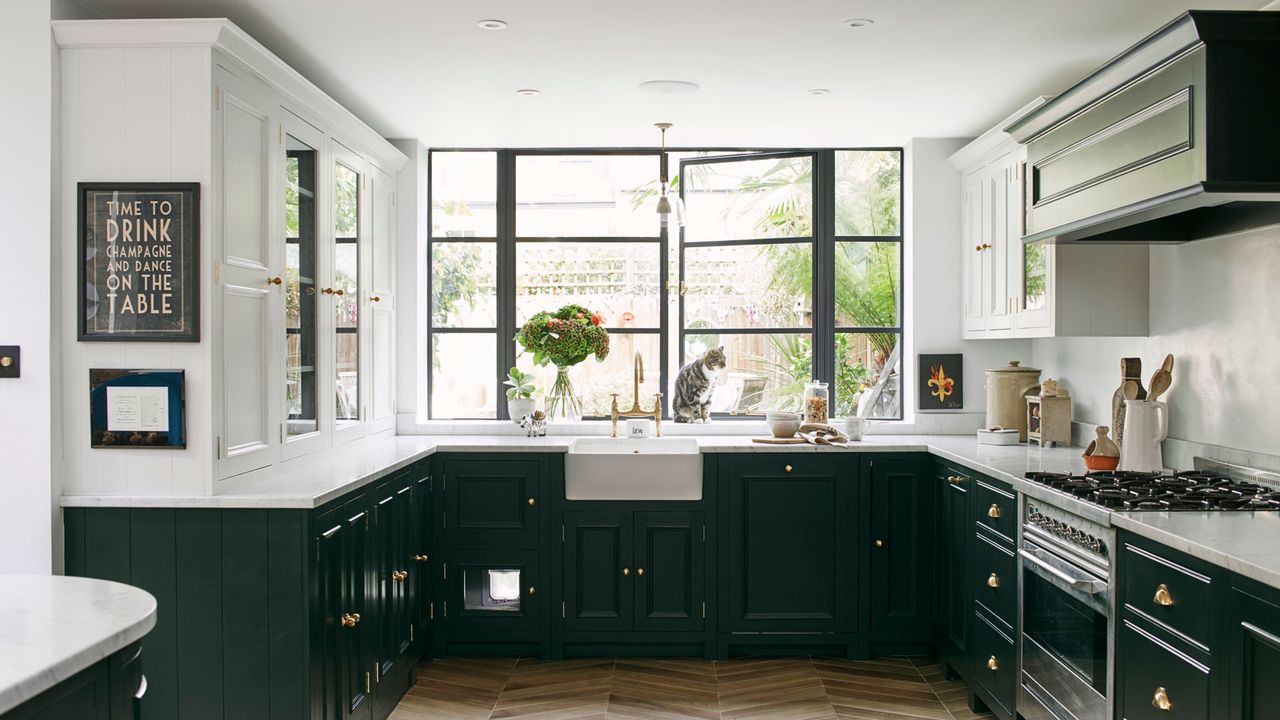 black and white kitchen