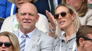 Mike Tindall and Zara Tindall attend day ten of the Wimbledon Tennis Championships at the All England Lawn Tennis and Croquet Club on July 12, 2023