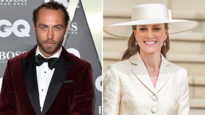 L-James Middleton at the GQ Men of the Year awards 2019 R-Kate Middleton at the Order of the Garter service, June 15, 2026