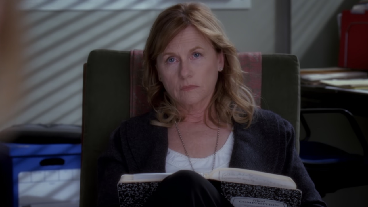 Amy Madigan as Meredith's therapist on Grey's Anatomy