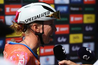 ROTTERDAM NETHERLANDS AUGUST 12 Lorena Wiebes of The Netherlands and Team SD Worx Protime meets the media press prior to the 3rd Tour de France Femmes 2024 Stage 1 a 123km stage from Rotterdam to The Hague UCIWWT on August 12 2024 in Rotterdam Netherlands Photo by Dario BelingheriGetty Images