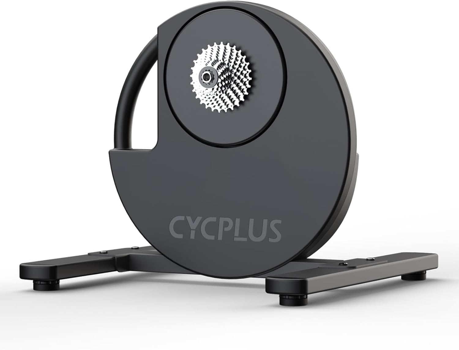 The Cycplus R200 Smart Trainer side on view showing details.