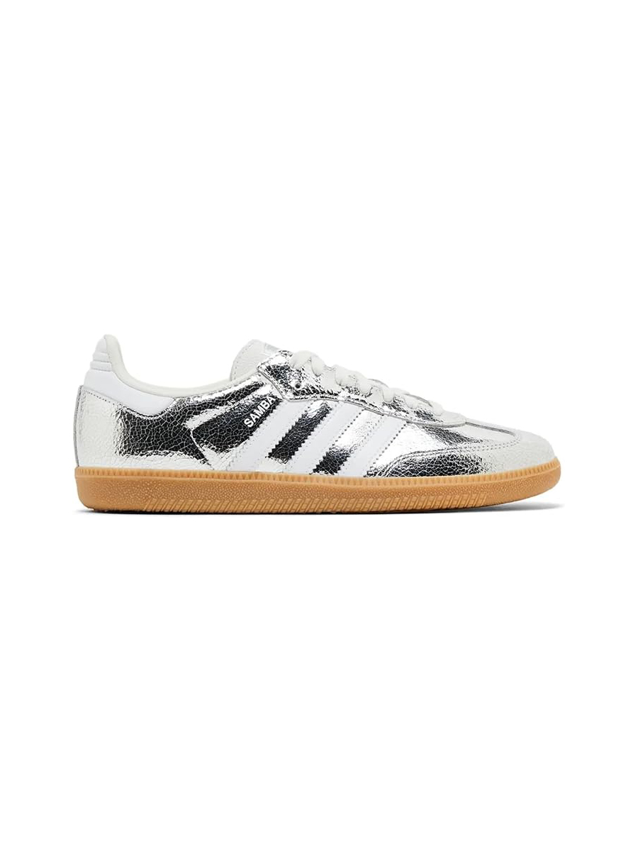 adidas, Adidas Samba Og Womens Sneaker (silver Metallic Cracked Leather, 8.5)