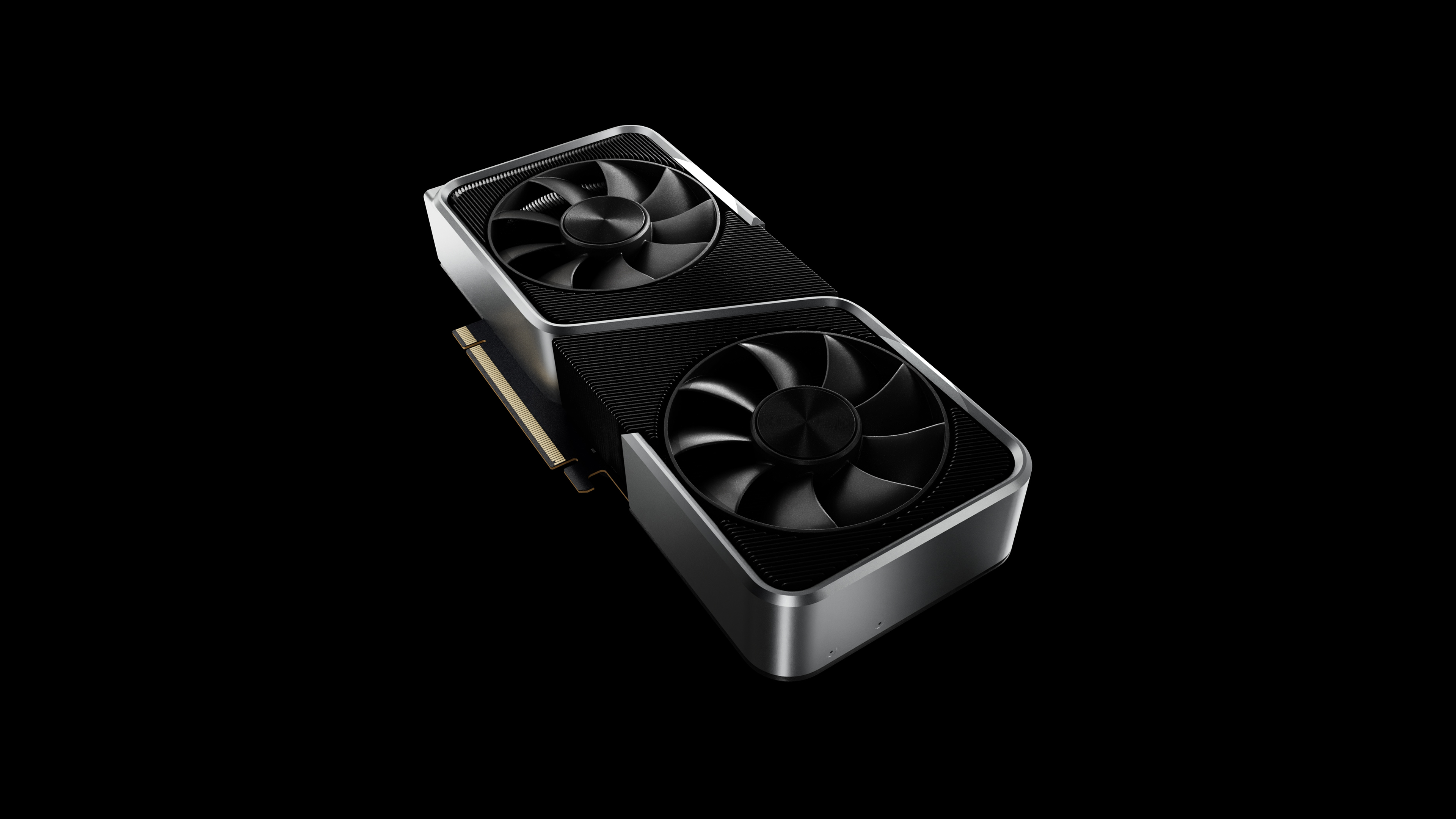 Nvidia GeForce RTX 3060 Ti dengan latar belakang hitam