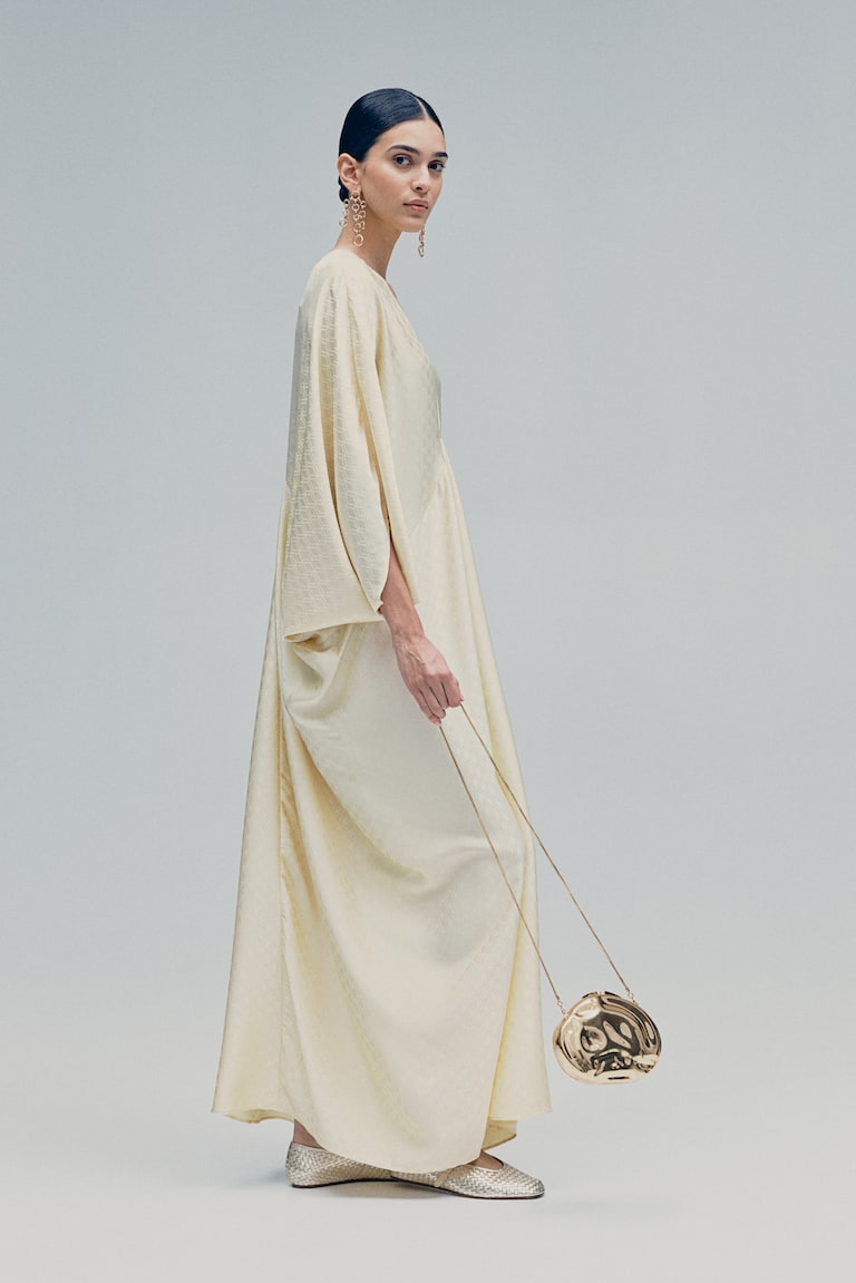 Satin Kaftan Dress