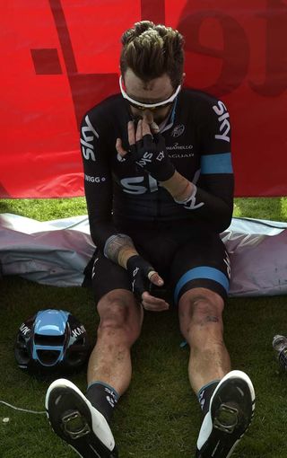 Bradley Wiggins (Team Sky) after Paris-Roubaix