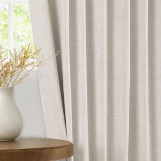 cream linen effect thermal blackout curtains