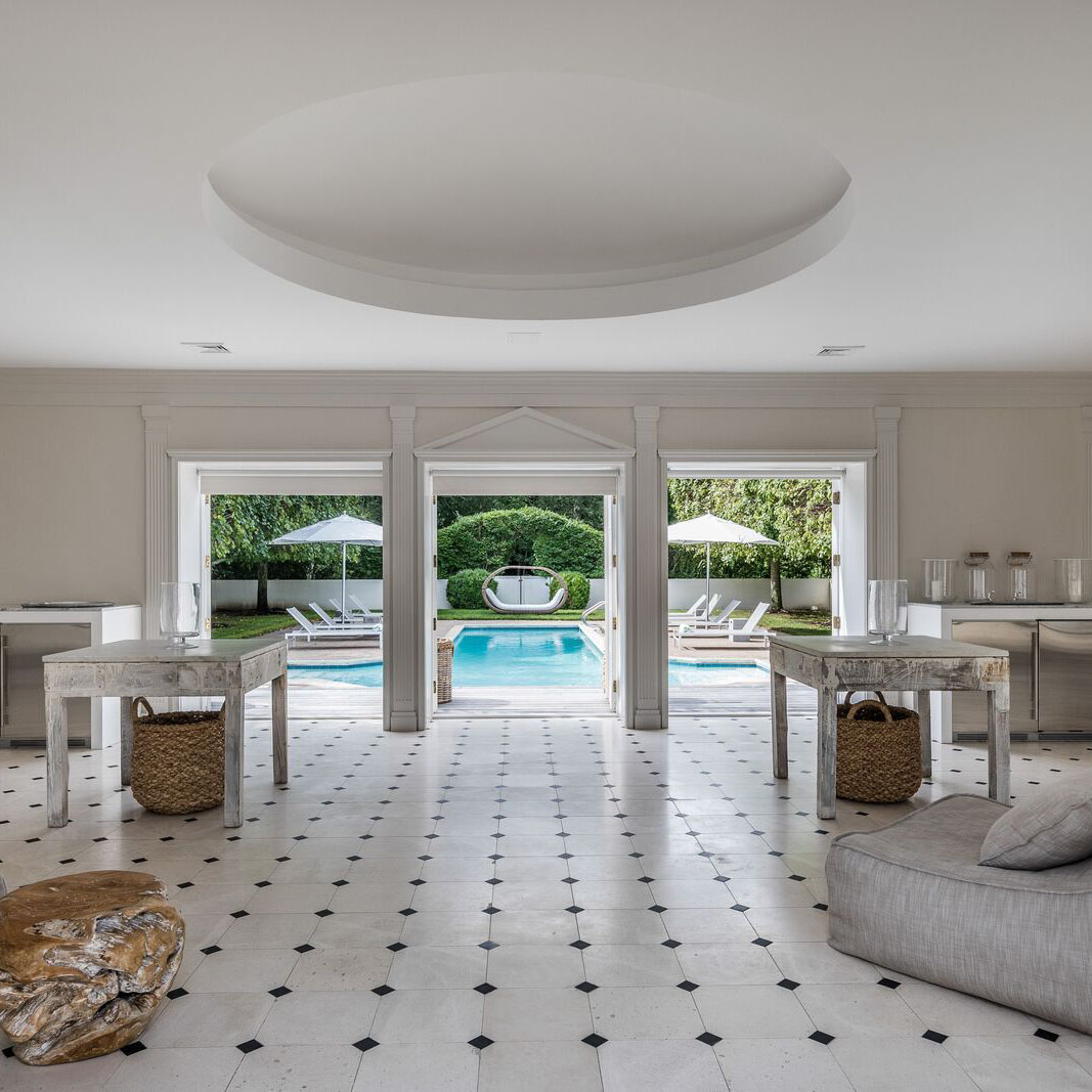 house with tiled flooring and and wooden table