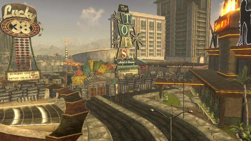 Aerial view of the New Vegas Strip from Fallout: New Vegas