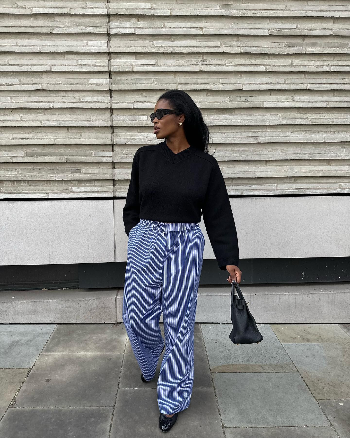 marilyn wears frankie shop striped trousers