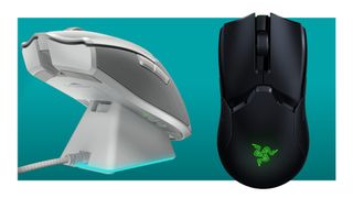 Razer Viper Ultimate mouse in white and black