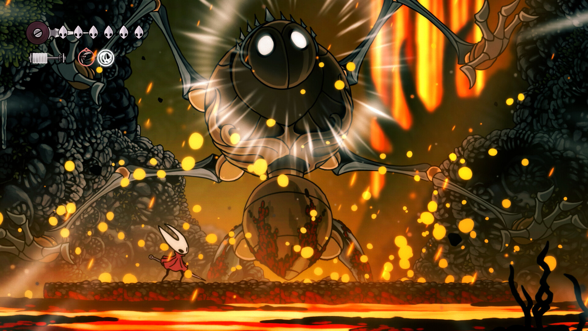 A screenshot of Hollow Knight: Silksong gameplay