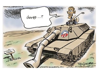 Obama cartoon ISIS strategy world