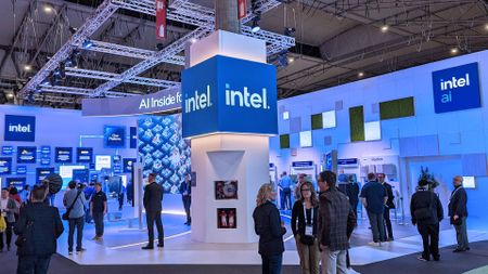 Intel booth at MWC Barcelona 2025