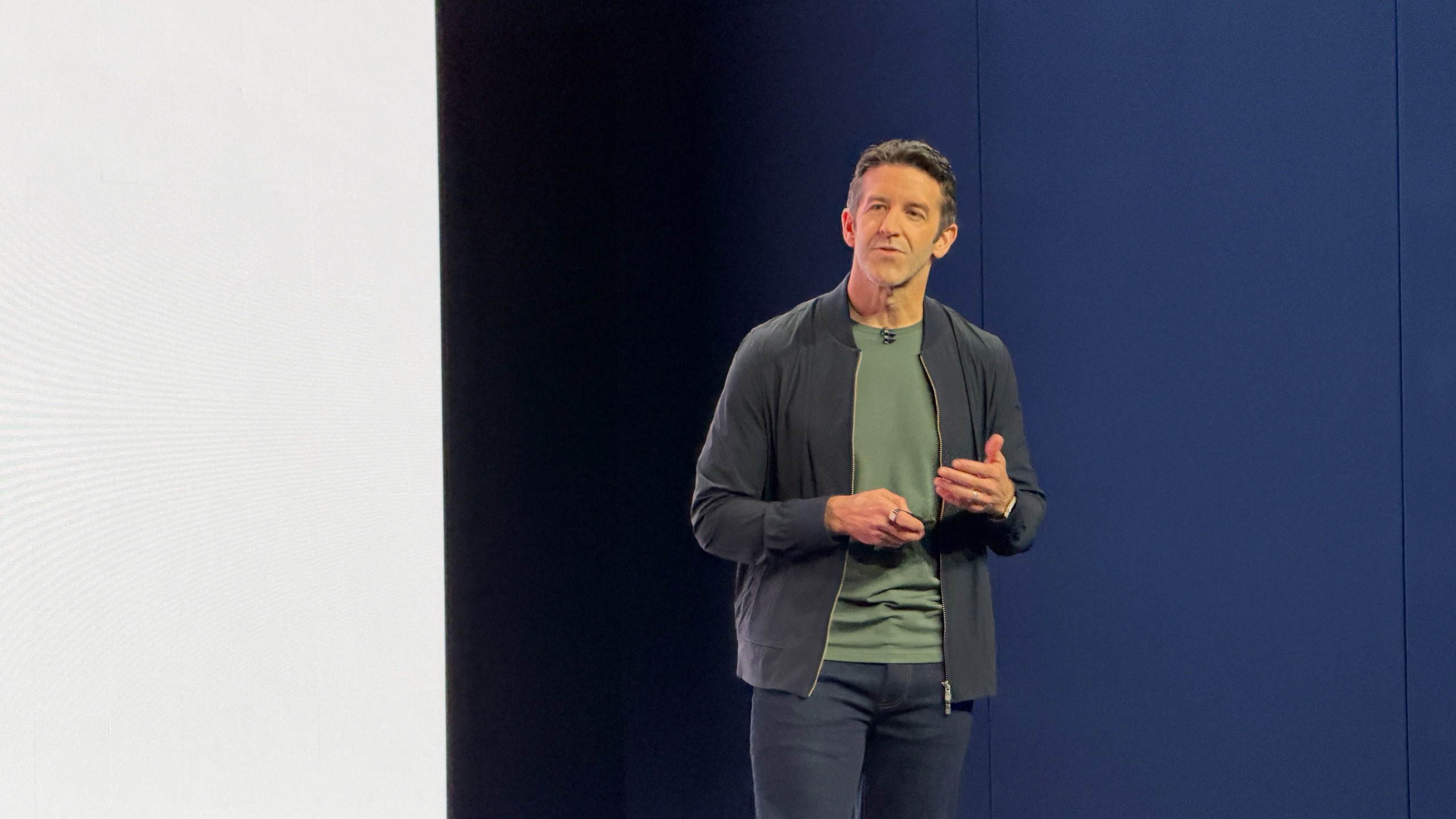 John Ternus on stage at Apple's 'Pro and Tell' event