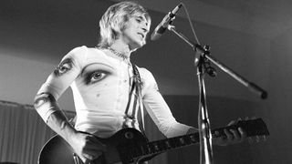 Mick Ronson (1946-1993) performs live on stage with The Hunter Ronson Band at Colston Hall in Bristol, England on 1st April 1975.