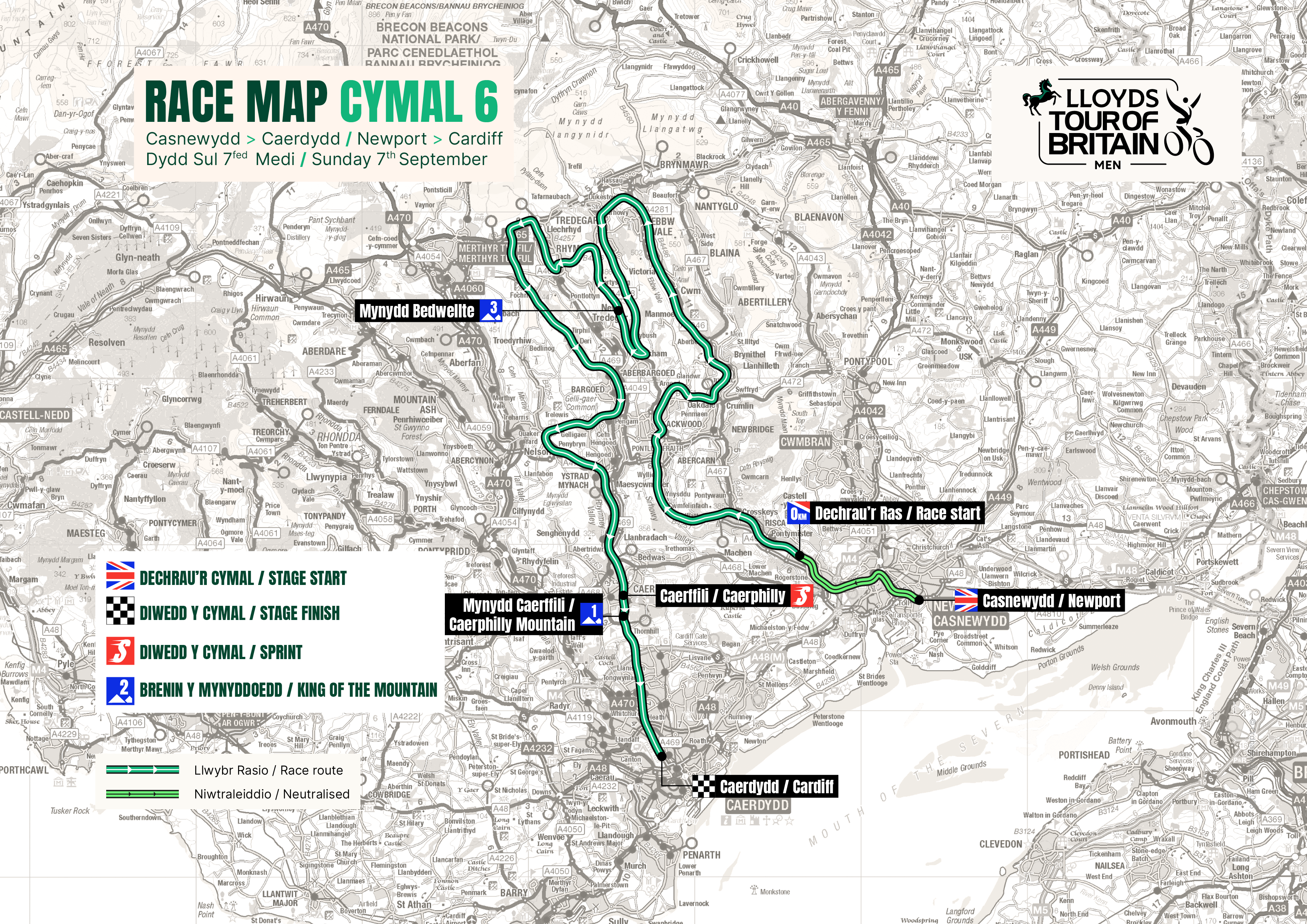 The maps of the Tour of Britain Men 2025