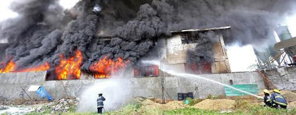 A factory fire in Manila.