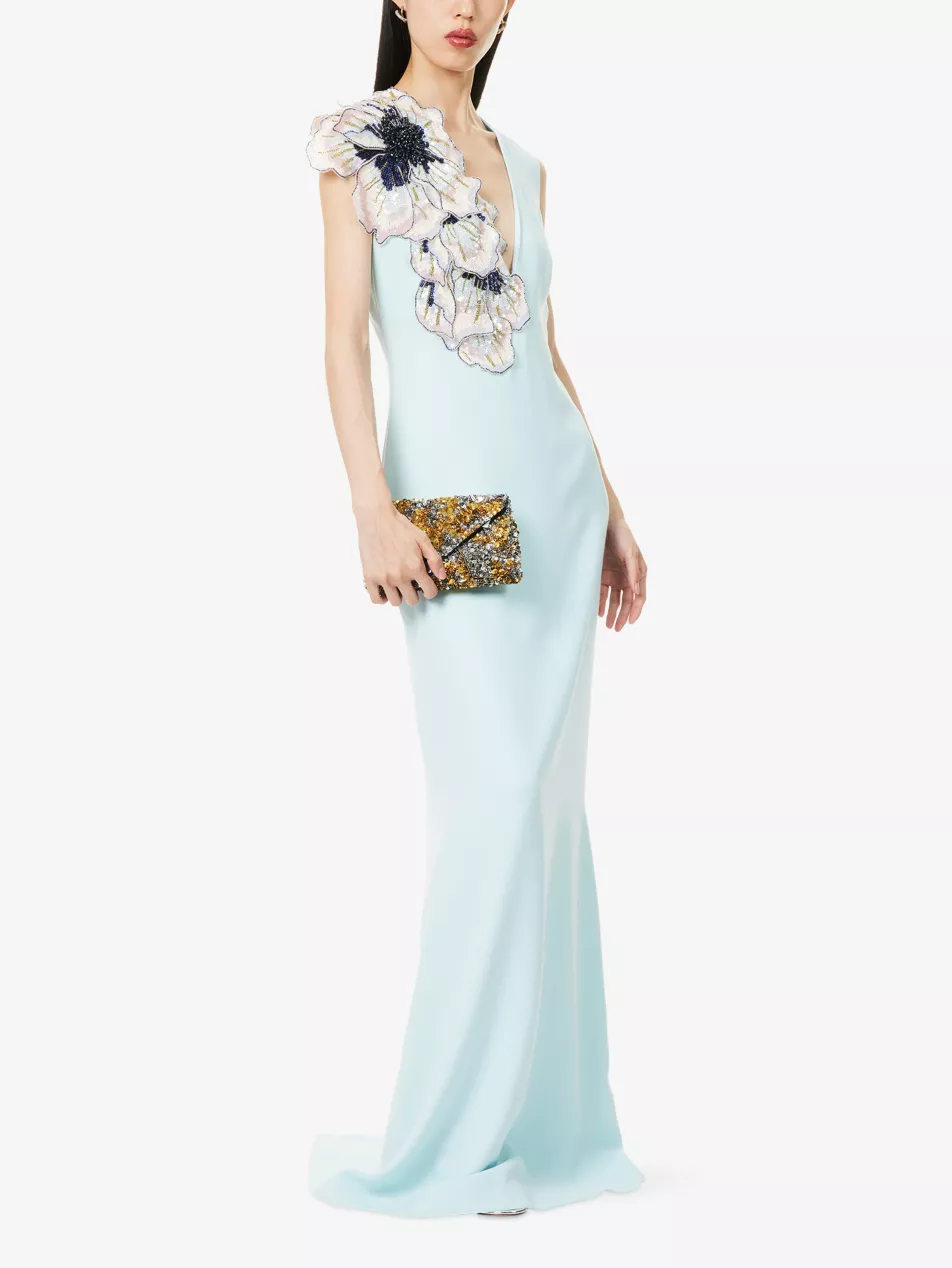 Selfridges, Perlina Sequin-Embellished Satin Gown - 6