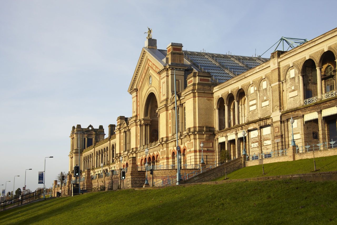 Alexandra Palace, bathed in sunshine and looking out over London as it has for a century and a half.