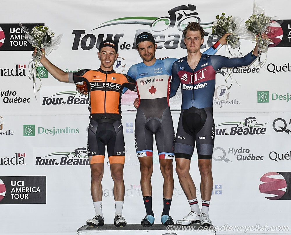 Stage podium: l to r- Danick Vandale, James Piccoli, Thomas Stewart.