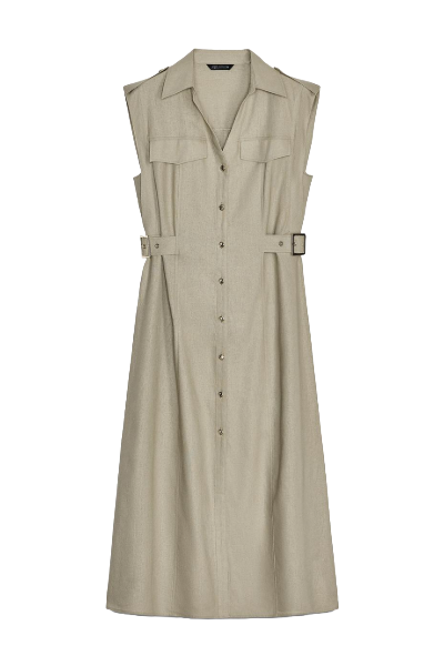 ZARA, Linen Midi Dress