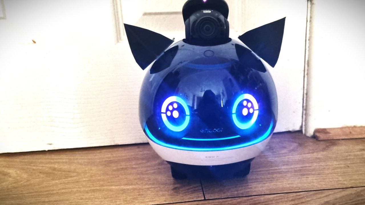 Ebo-X Robot with cat ears to look like 808 from Hi-Fi Rush