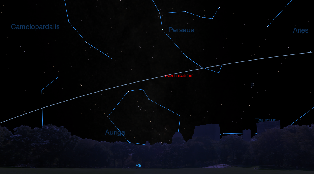 Sky Map for Comet C/2017 O1 ASAS-SN