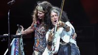 Steven Tyler and Joe Perry of Aerosmith perform at UBS Arena on September 09, 2023 in Elmont, New York.