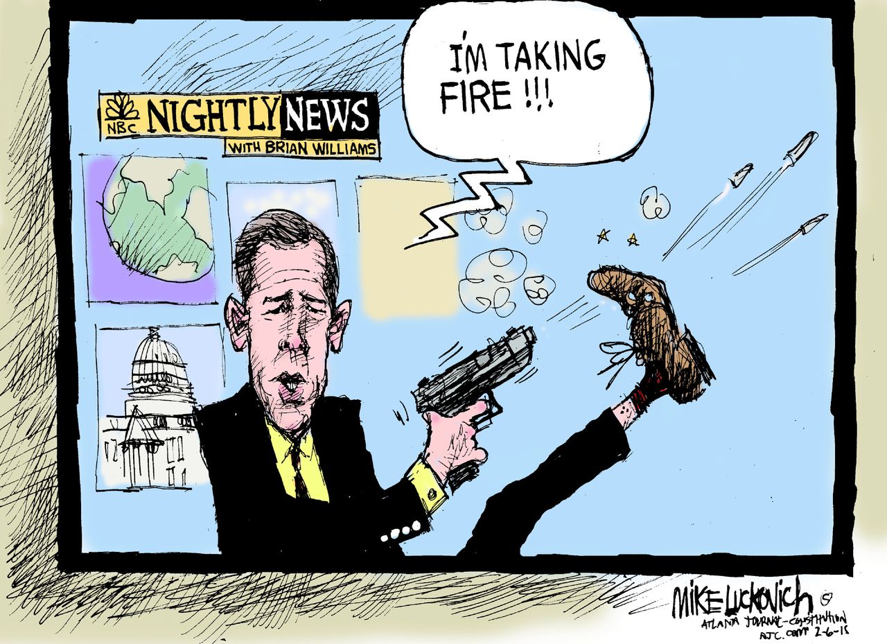 Editorial cartoon U.S. entertainment Brian Williams