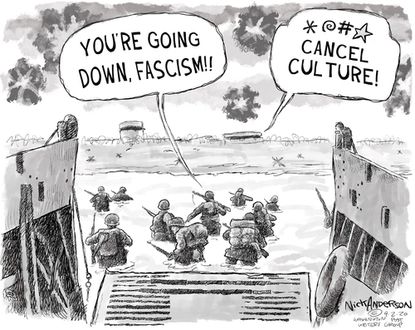 Editorial Cartoon U.S. D Day WWII cancel culture