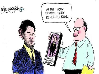 Political Cartoon U.S. Rubio Debate 2016