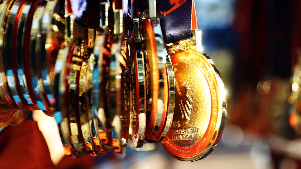 medals from 2024 TCS New York City Marathon