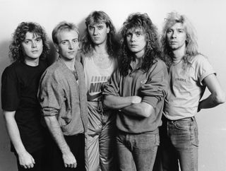 Def Leppard before their hometown show in Sheffield on October 9, 1987