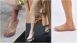 clear shoes at Simone Rocha, Valentino, Loewe