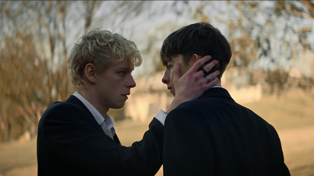 Stacy Clausen and Joe Bird looking at each other in Leviticus
