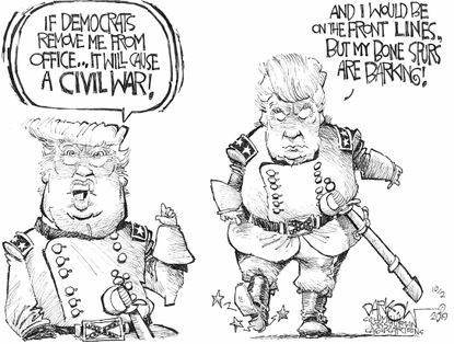 Political Cartoon U.S. Trump Civil War Ukraine impeachment