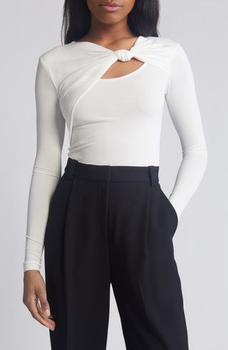 Thessa Knot Detail Long Sleeve Knit Top