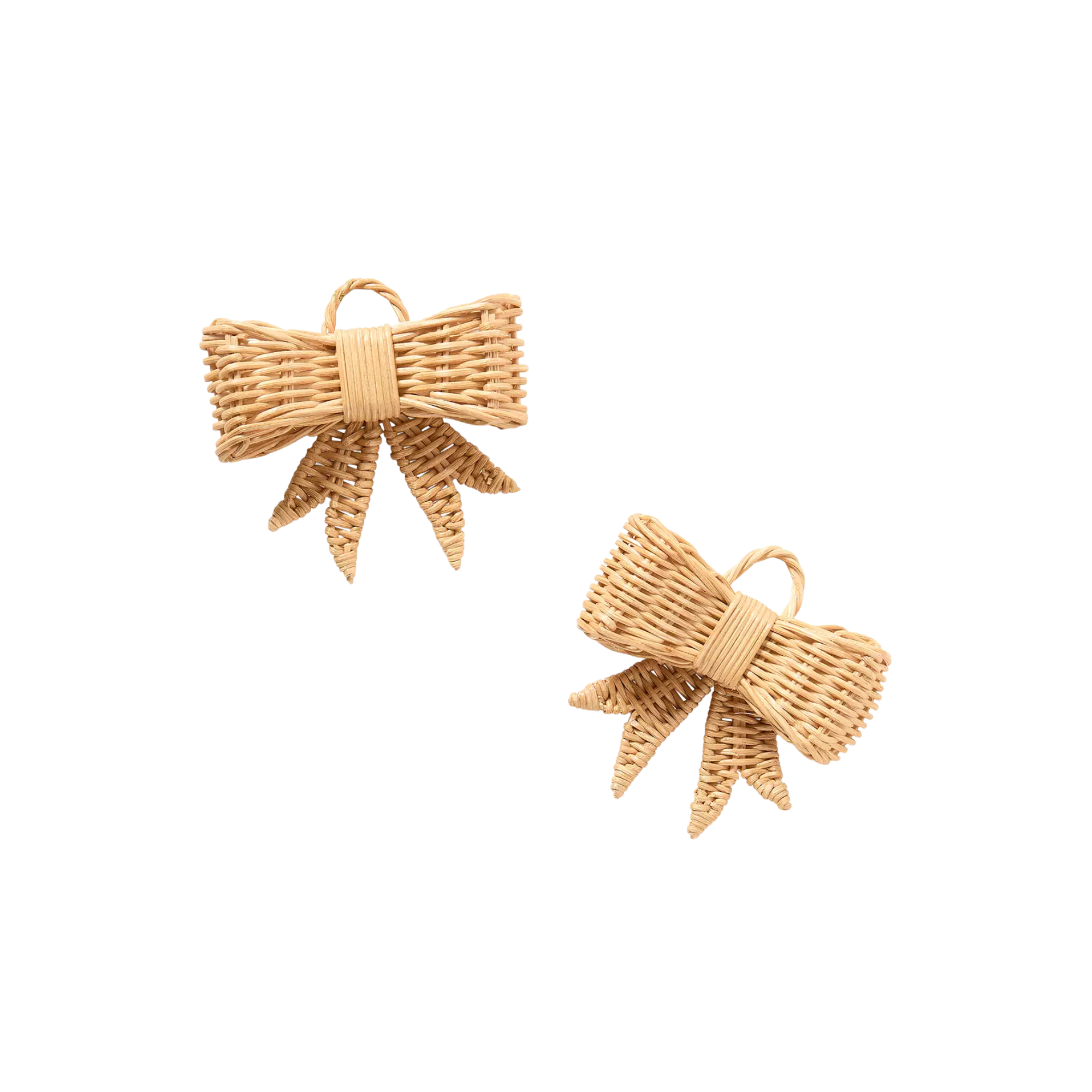 a pair of rattan bows