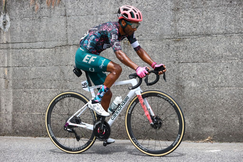 POTENZA ITALY MAY 13 Merhawi Kudus Ghebremedhin of Eritrea and Team EF Education Easypost during the 105th Giro dItalia 2022 Stage 7 a 196km stage from Diamante to Potenza 717m Giro WorldTour on May 13 2022 in Potenza Italy Photo by Michael SteeleGetty Images